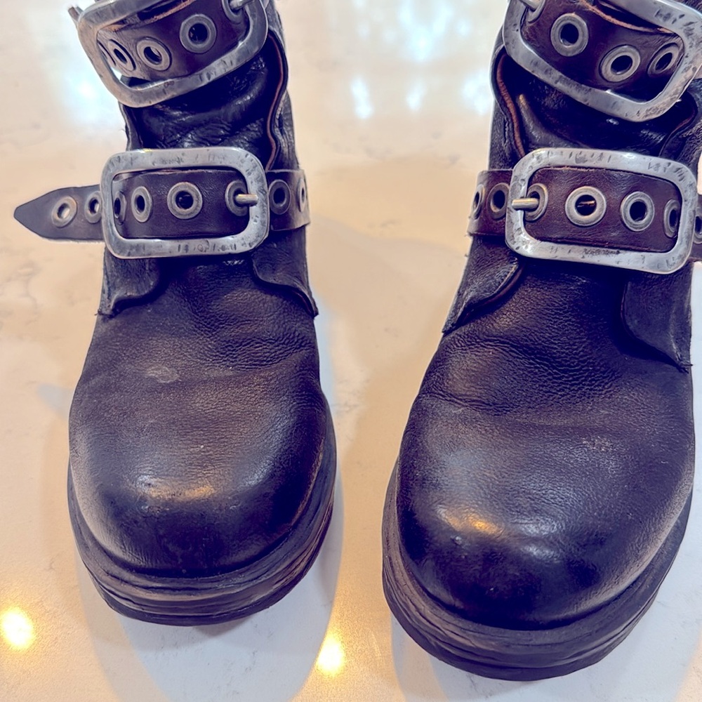 A.S. 98 women’s black combat boot - Picture 3 of 6